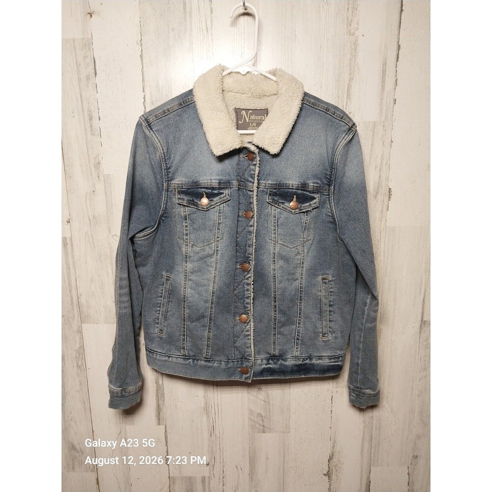 Natural Reflections Women's Large Sherpa Lined Denim Jacket